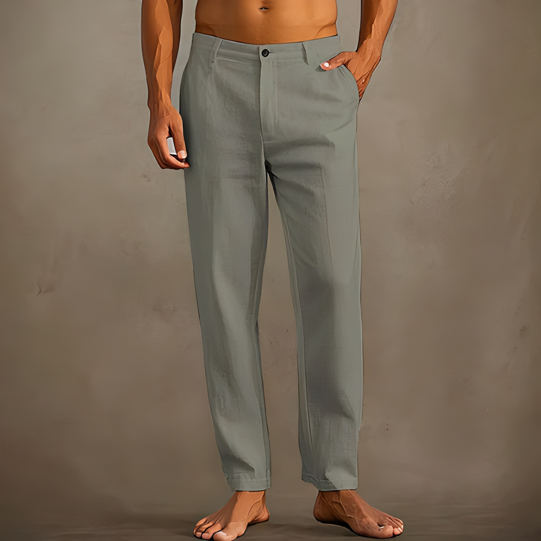 Herren leichte Sommerhose - eleganter Schnitt - Grau