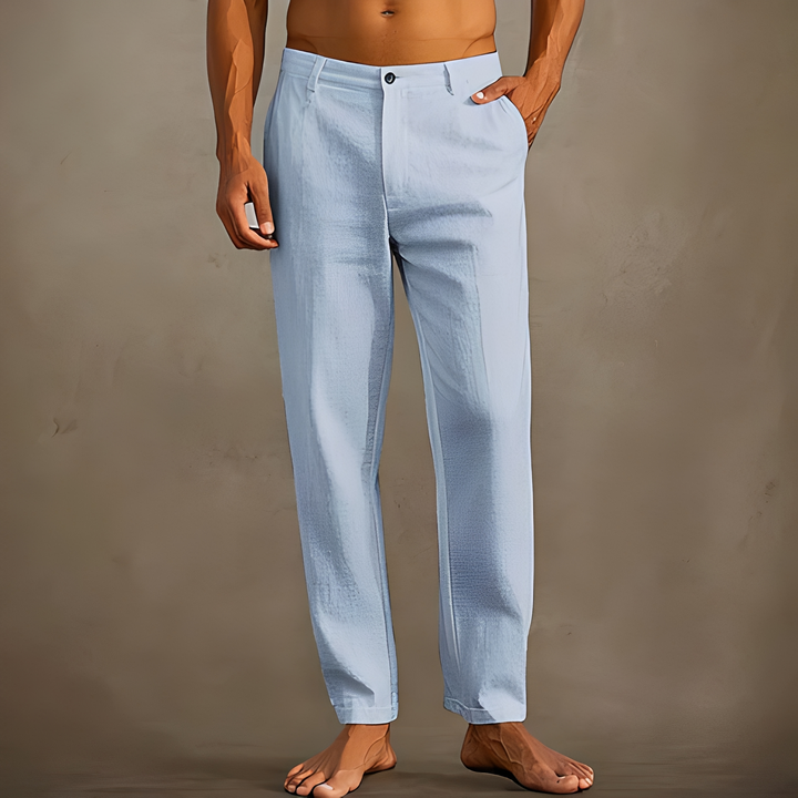 Herren leichte Sommerhose - eleganter Schnitt - Hellblau