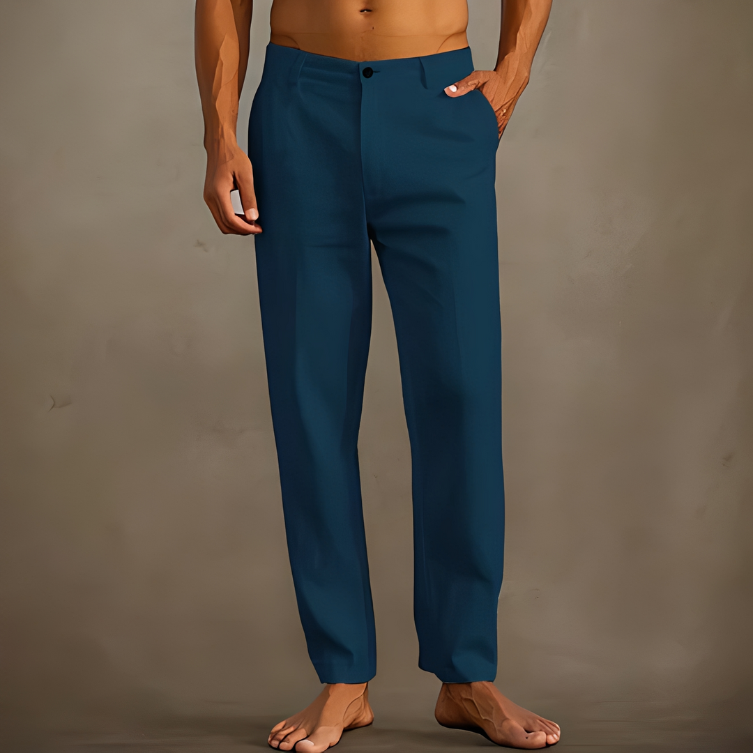Herren leichte Sommerhose - eleganter Schnitt - Marineblau
