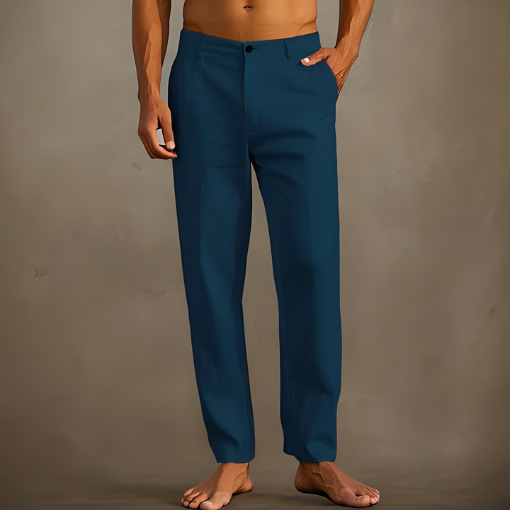 Herren leichte Sommerhose - eleganter Schnitt - Marineblau