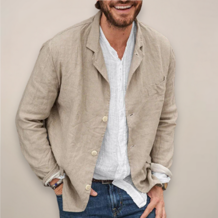 Herren Leichter Sommer Blazer - Entspannte Eleganz - Khaki