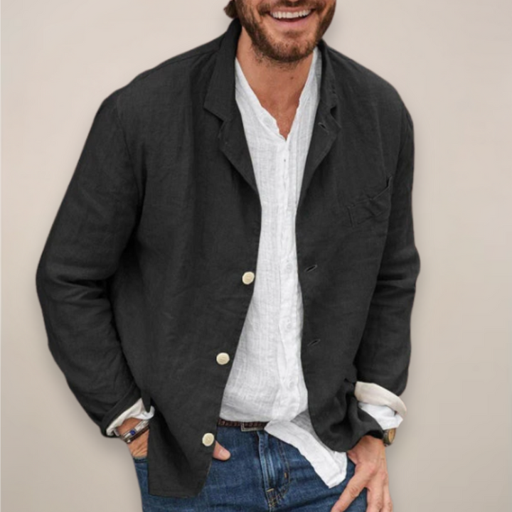 Herren Leichter Sommer Blazer - Entspannte Eleganz - Schwarz