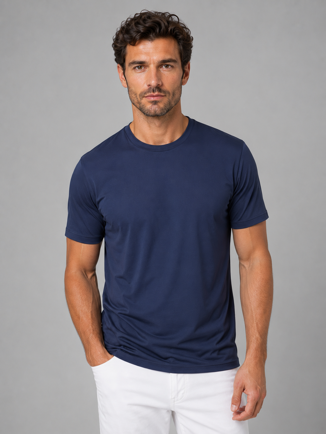 Herren Leichtes Kühl-T-Shirt – Atmungsaktiv &amp; Komfortabel - Marineblau