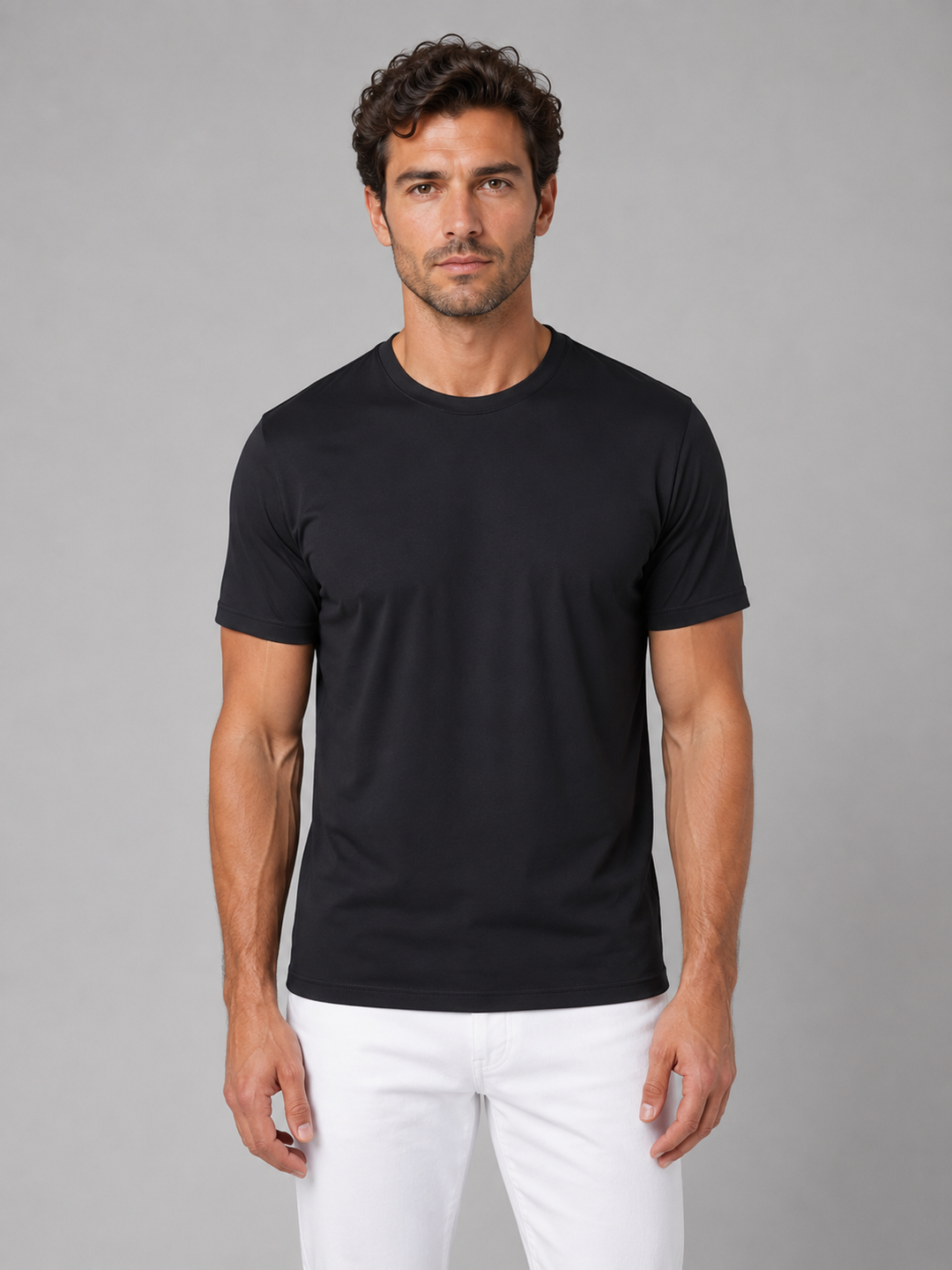 Herren Leichtes Kühl-T-Shirt – Atmungsaktiv &amp; Komfortabel - Schwarz