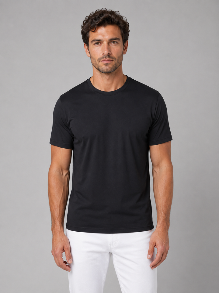 Herren Leichtes Kühl-T-Shirt – Atmungsaktiv &amp; Komfortabel - Schwarz