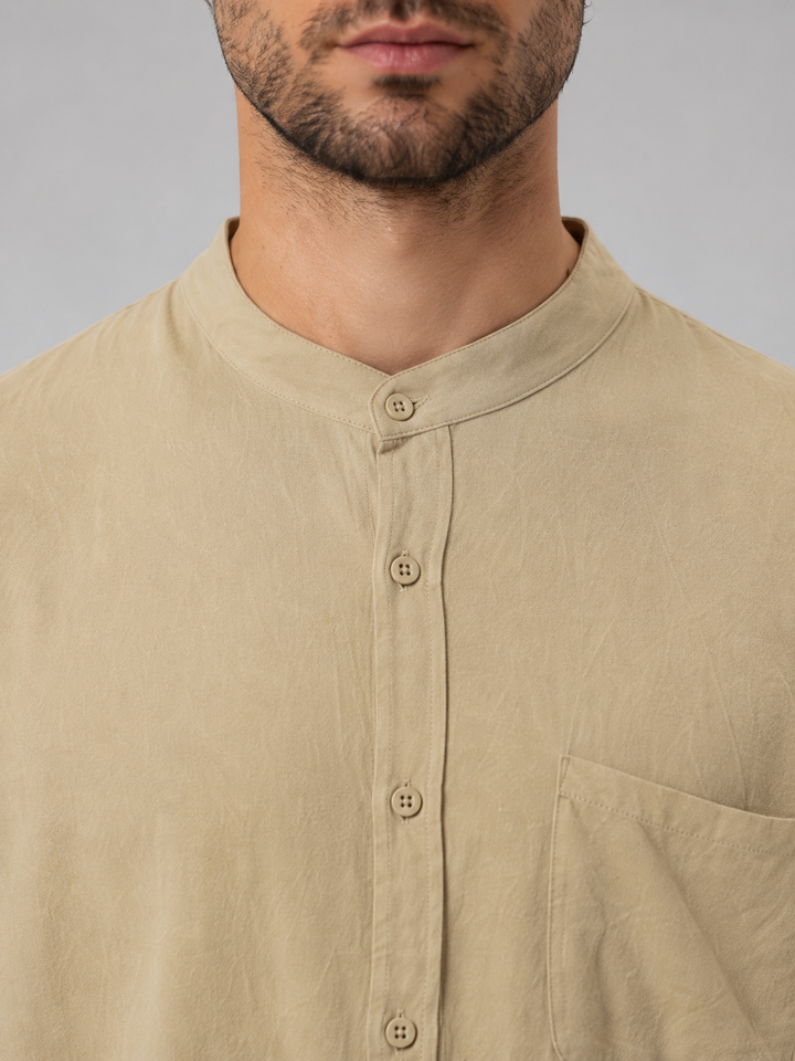 Herren Leinen-Look Hemd und Shorts Set – Entspannter Sommerlook