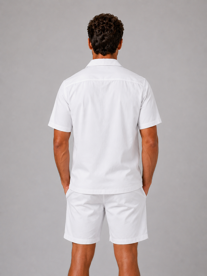 Herren Leinen-Look Set - Hemd &amp; Shorts Sommerkollektion