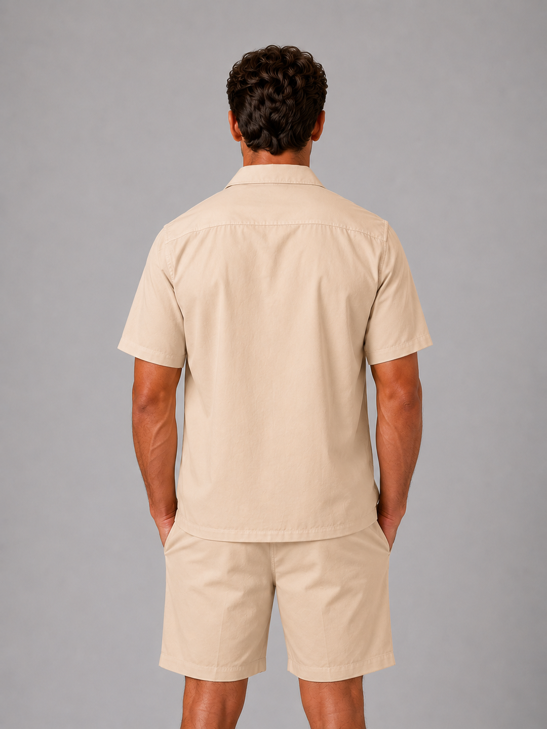 Herren Leinen-Look Set - Hemd &amp; Shorts Sommerkollektion