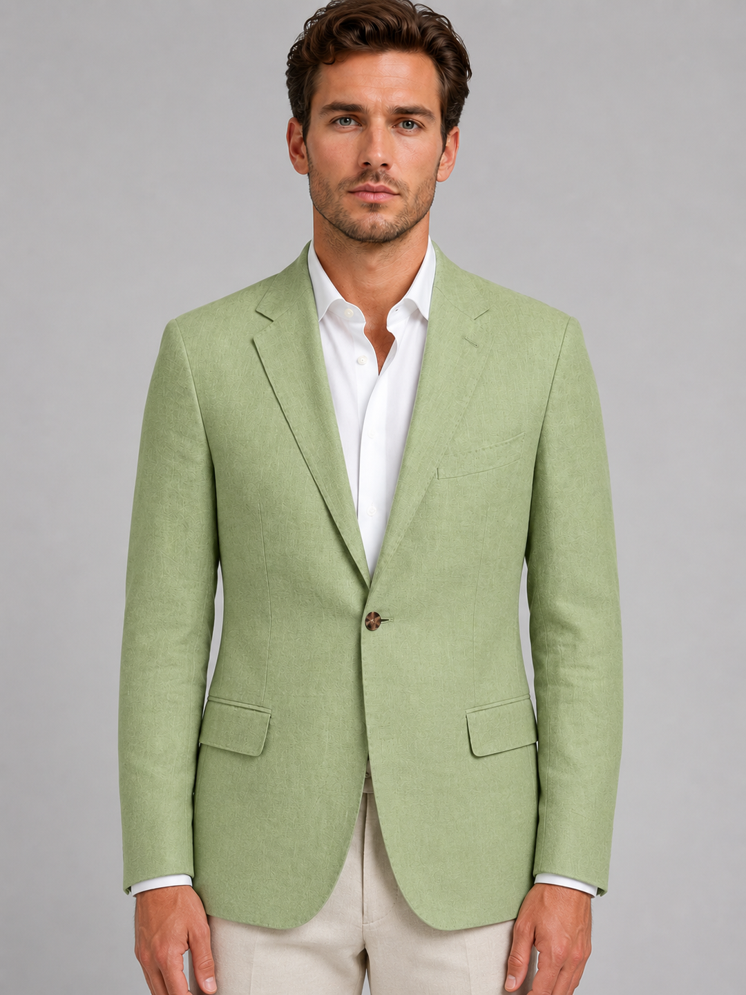 Herren Leinen-Optik Sommerblazer – Tailored Fit Smart Casual
