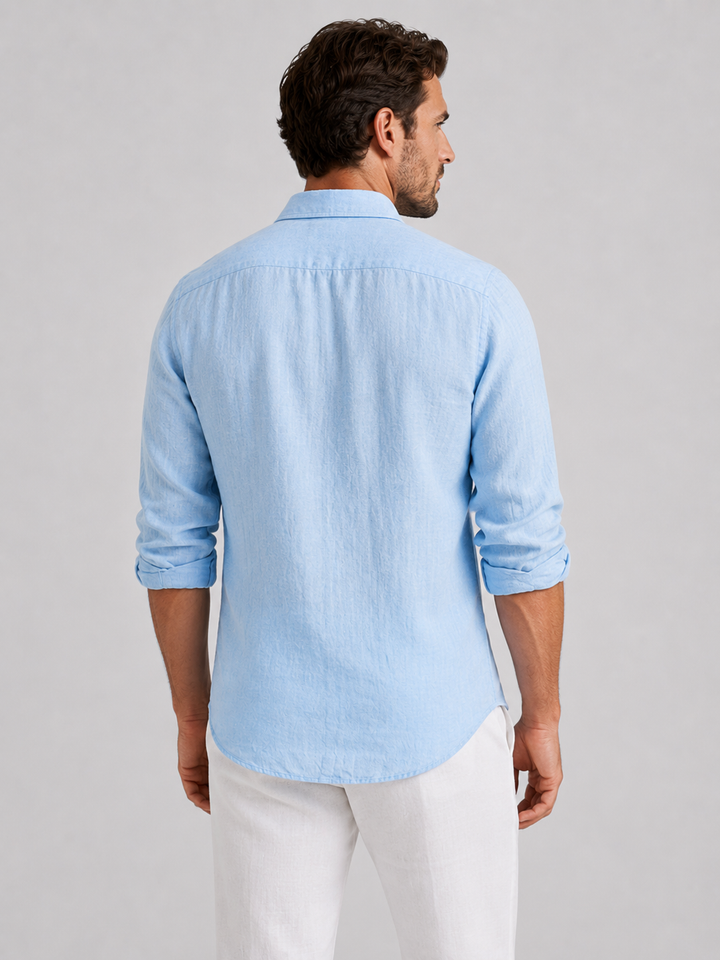 Herren Leinen-Optik Sommerhemd - Entspannte Passform