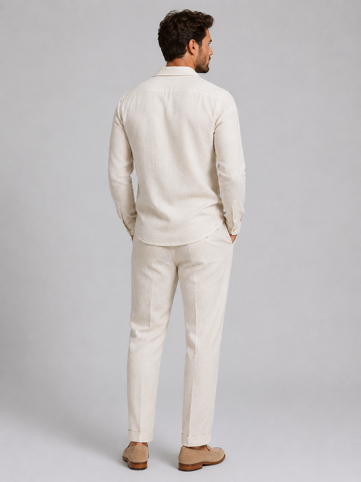 Herren Leinen-Set – Hemd und Hose mit entspanntem Schnitt