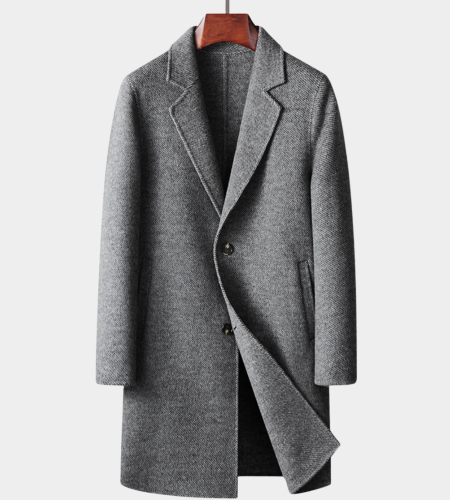 Herren Minimalistischer Mantel - Elegante Layering-Lösung - Dunkelgrau