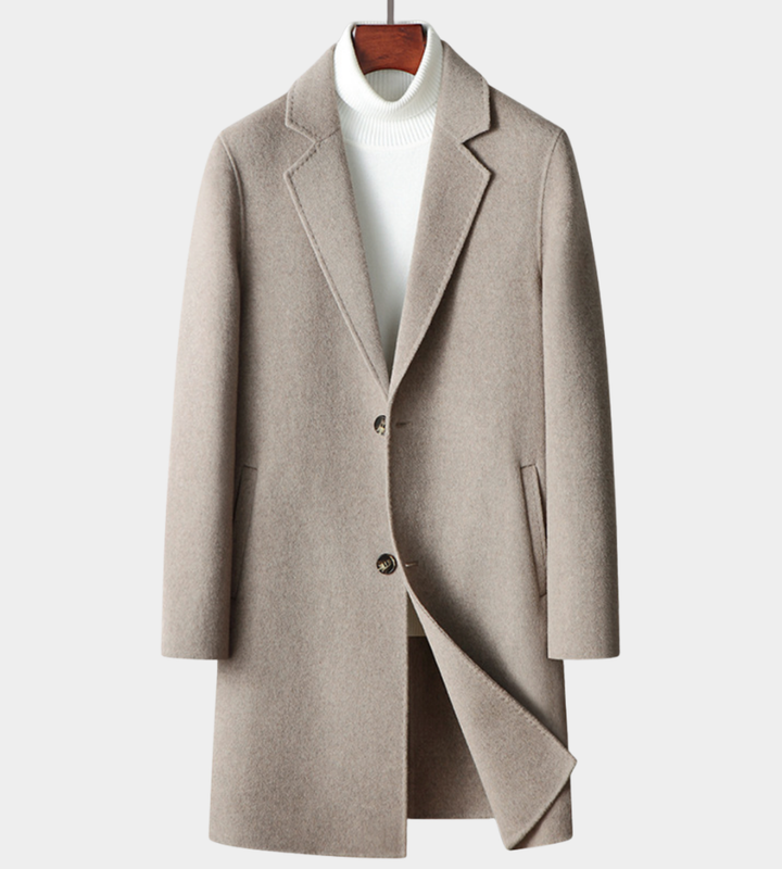 Herren Minimalistischer Mantel - Elegante Layering-Lösung - Helles Camel