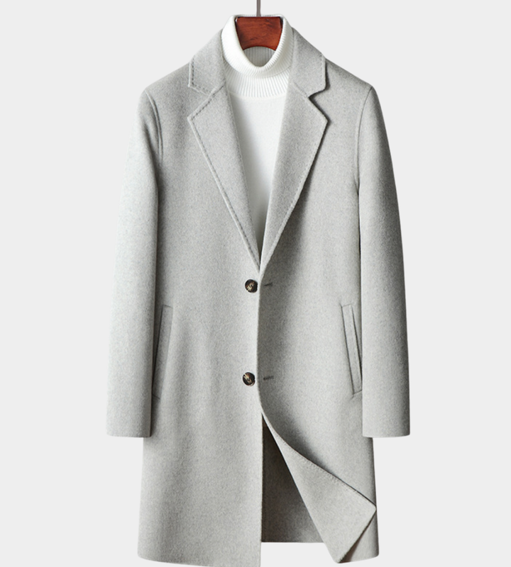 Herren Minimalistischer Mantel - Elegante Layering-Lösung - Hellgrau
