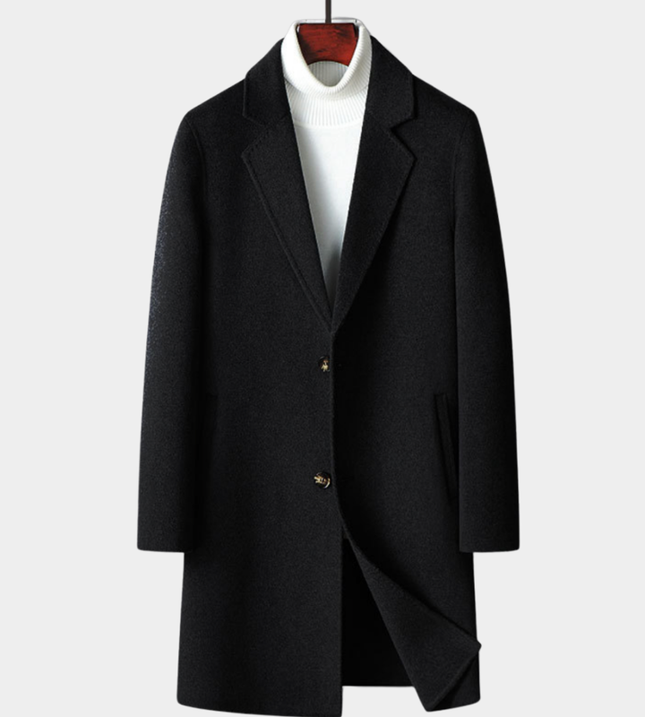 Herren Minimalistischer Mantel - Elegante Layering-Lösung - Schwarz