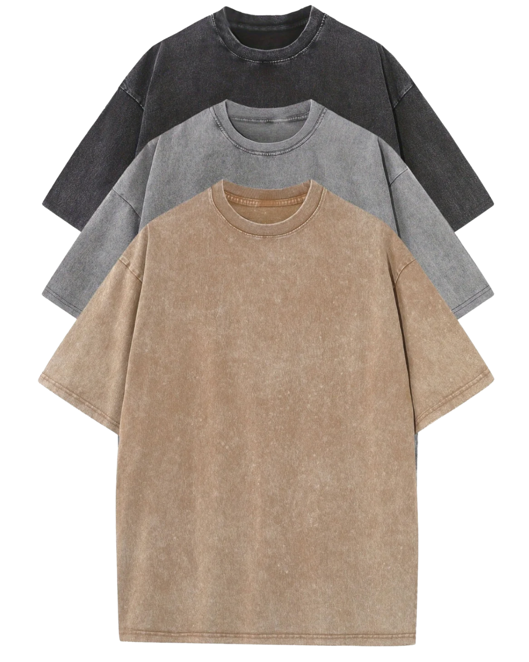 Herren Oversized Baumwoll-T-Shirt 3er-Set - Klassische Basics