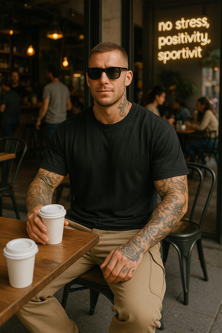 Herren Oversized Baumwoll-T-Shirt 3er-Set - Klassische Basics
