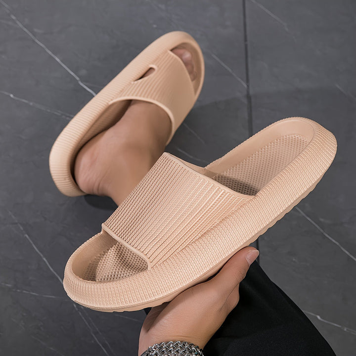 Herren Pantoffeln | Offene Zehen | Leicht & Rutschfest | Schwarzer EVA Sportstil
