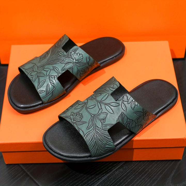 Herren Pantoffeln | PU Slip-On & Antirutschsohle | Freizeit Strand- & Hausschuhe
