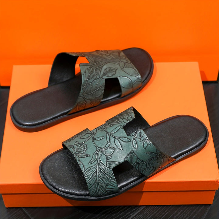 Herren Pantoffeln | PU Slip-On & Antirutschsohle | Freizeit Strand- & Hausschuhe