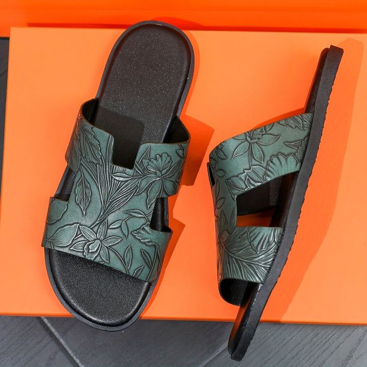 Herren Pantoffeln | PU Slip-On & Antirutschsohle | Freizeit Strand- & Hausschuhe
