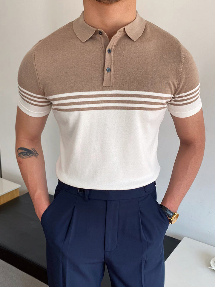 Herren Polo | Kurzarm | Patchwork Design | Lässiger Sommerstil