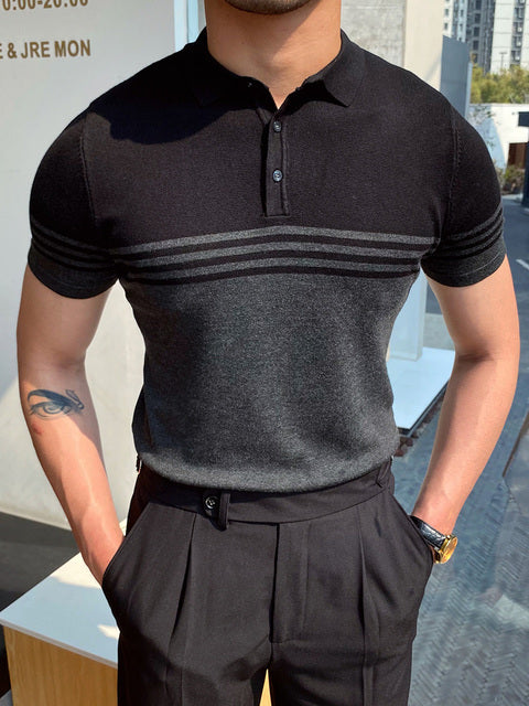 Herren Polo | Kurzarm | Patchwork Design | Lässiger Sommerstil