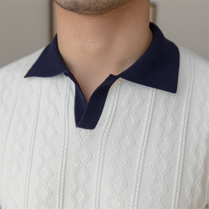 Herren Polo Shirt | Gestrickt & Kurzarm | Lässig & Hochwertig | Locker & Einfarbig