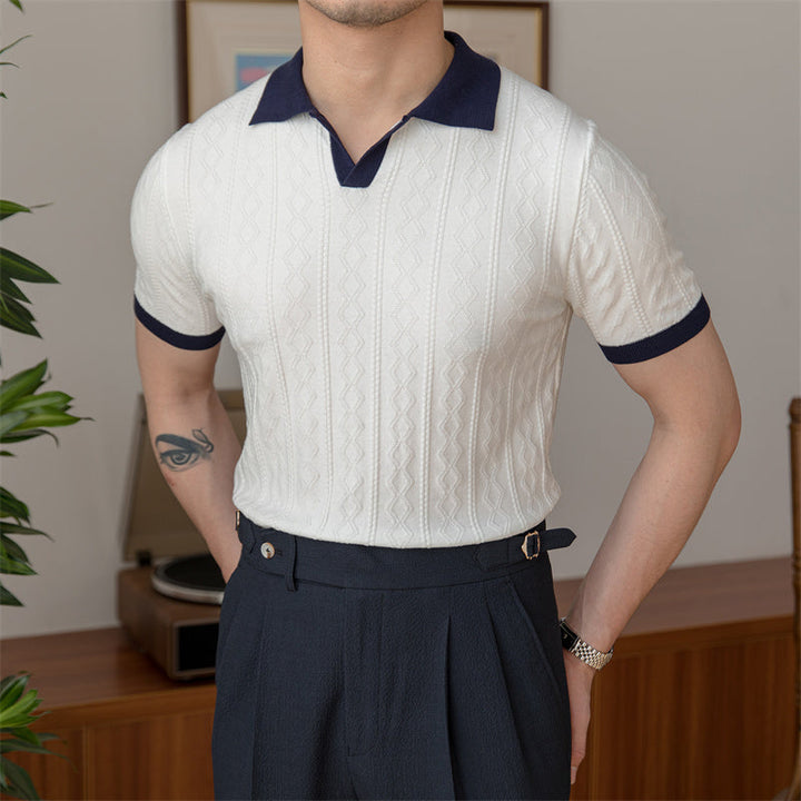 Herren Polo Shirt | Gestrickt & Kurzarm | Lässig & Hochwertig | Locker & Einfarbig