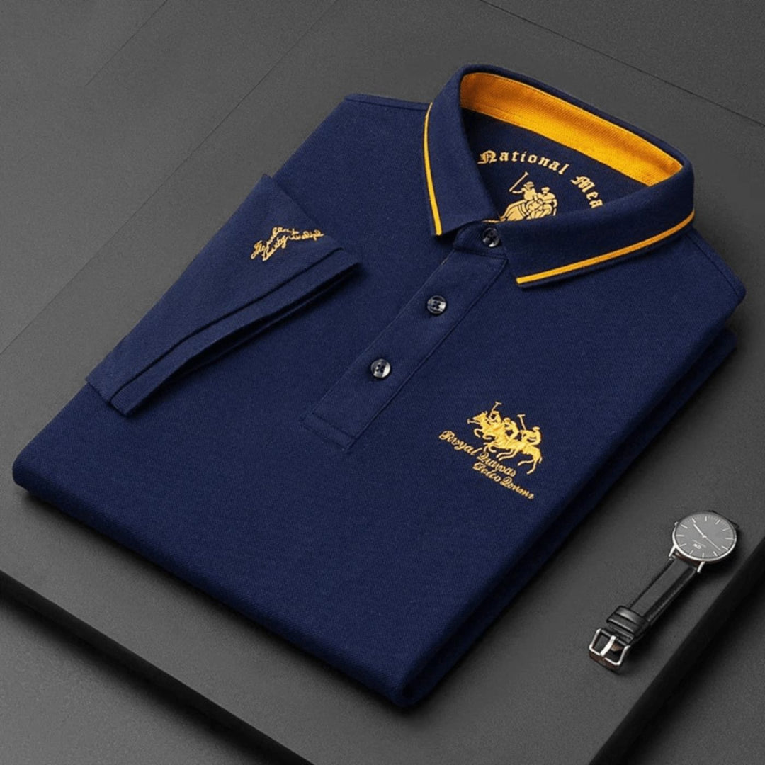 Herren Poloshirt mit Knopfleiste - Klassischer Alltagsstil - Blau