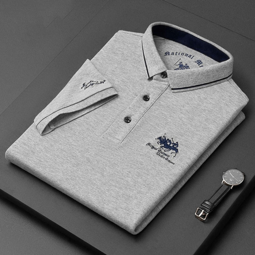 Herren Poloshirt mit Knopfleiste - Klassischer Alltagsstil - Grau