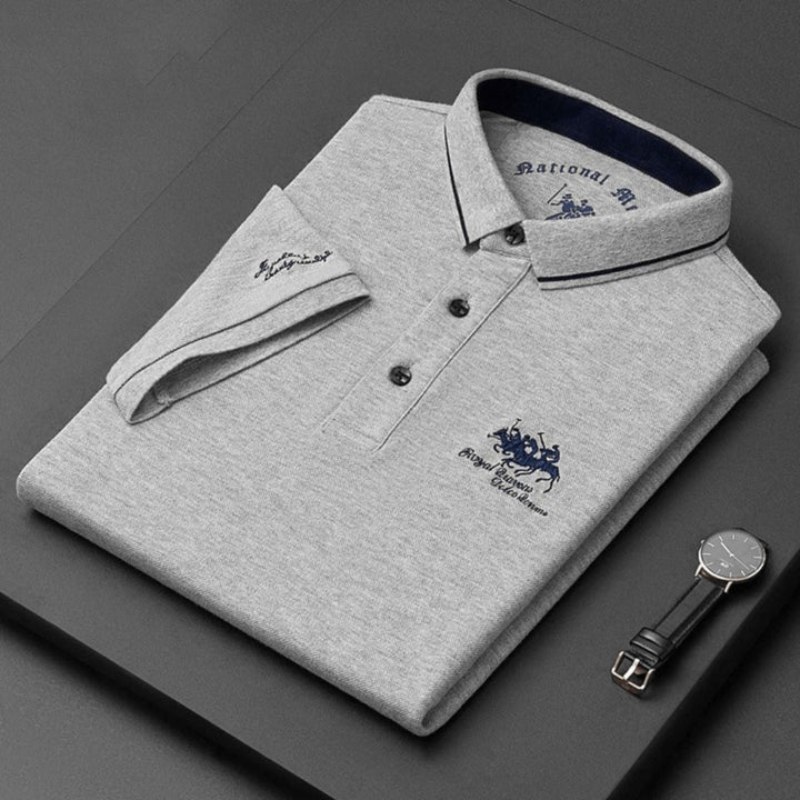 Herren Poloshirt mit Knopfleiste - Klassischer Alltagsstil - Grau
