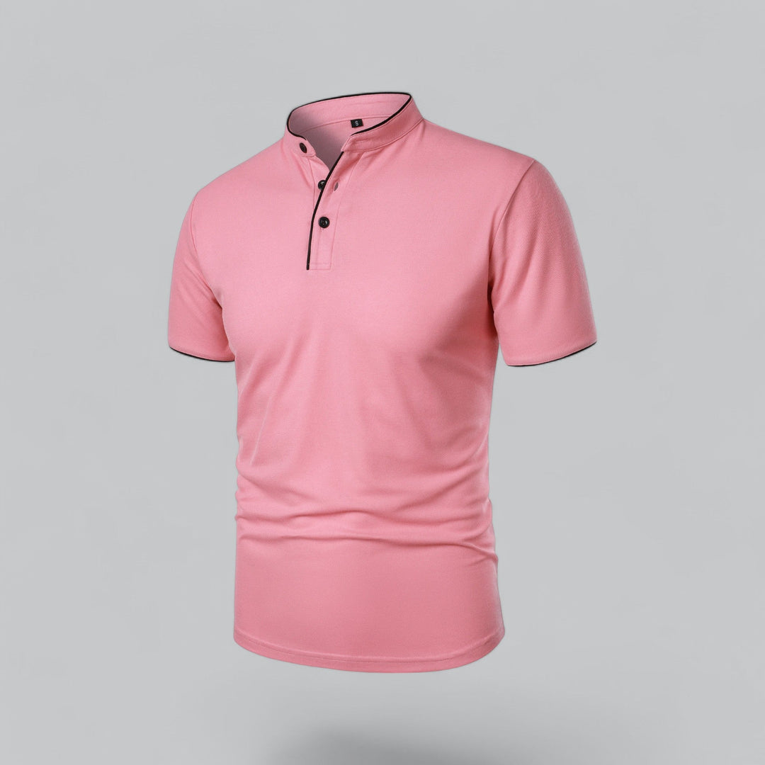 Herren Poloshirt ohne Kragen - Klassisch elegant