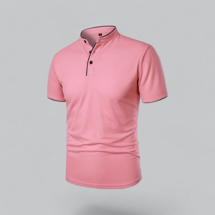 Herren Poloshirt ohne Kragen - Klassisch elegant