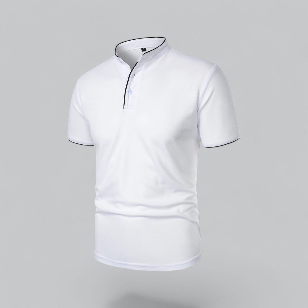 Herren Poloshirt ohne Kragen - Klassisch elegant