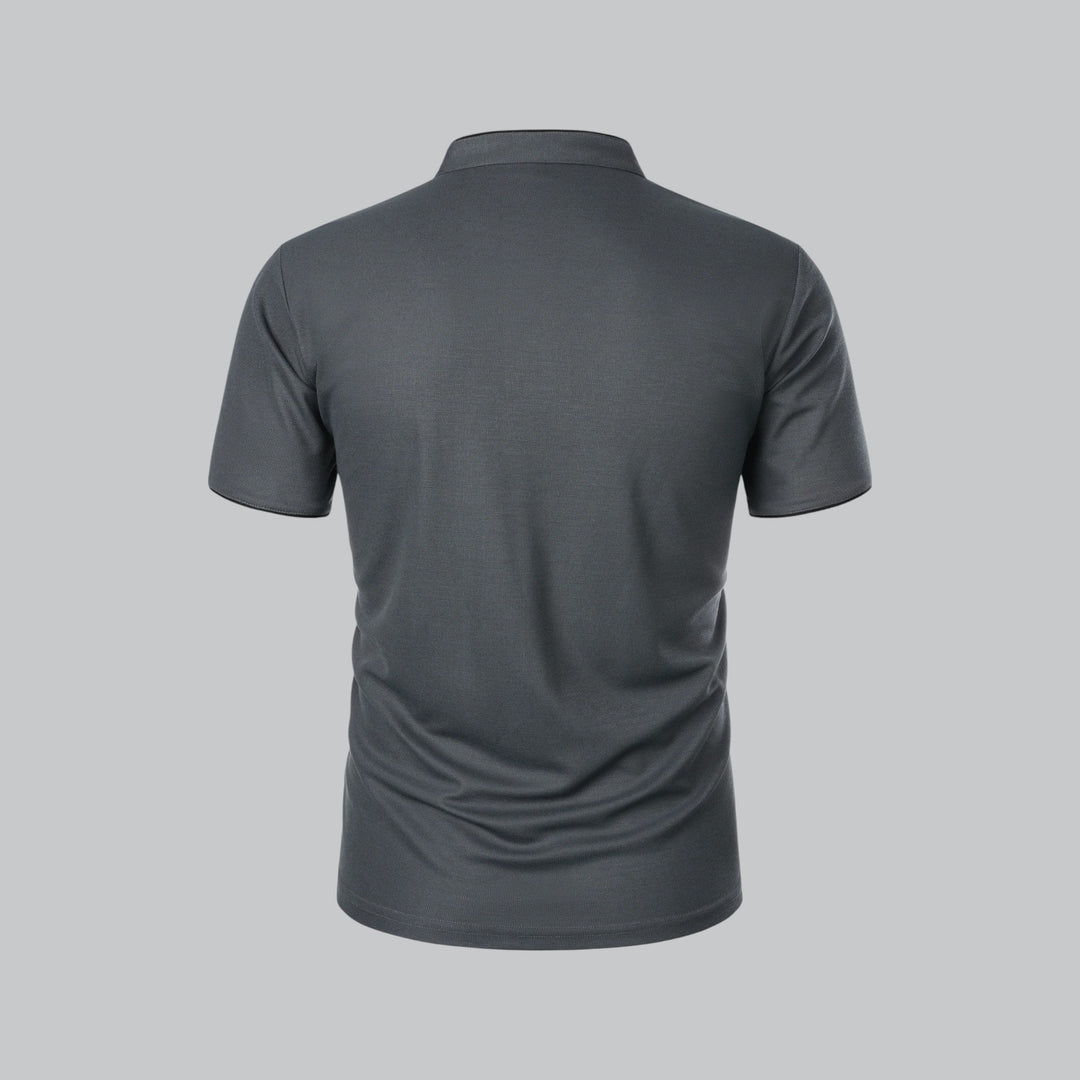 Herren Poloshirt ohne Kragen - Klassisch elegant