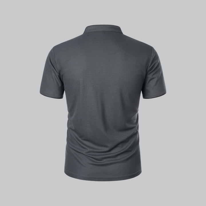 Herren Poloshirt ohne Kragen - Klassisch elegant