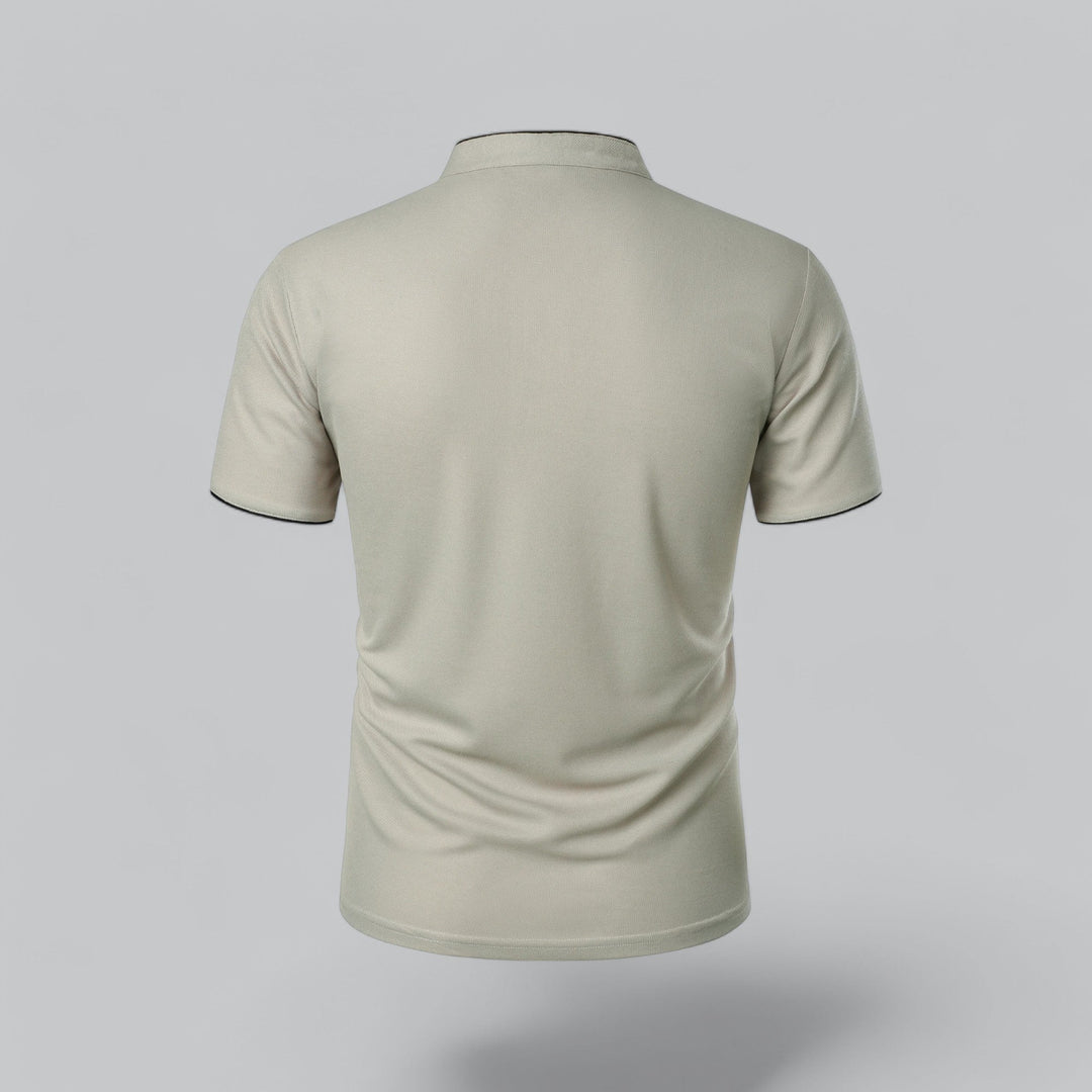 Herren Poloshirt ohne Kragen - Klassisch elegant