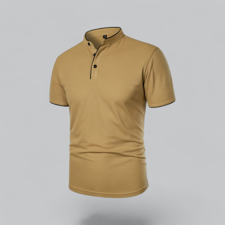 Herren Poloshirt ohne Kragen - Klassisch elegant