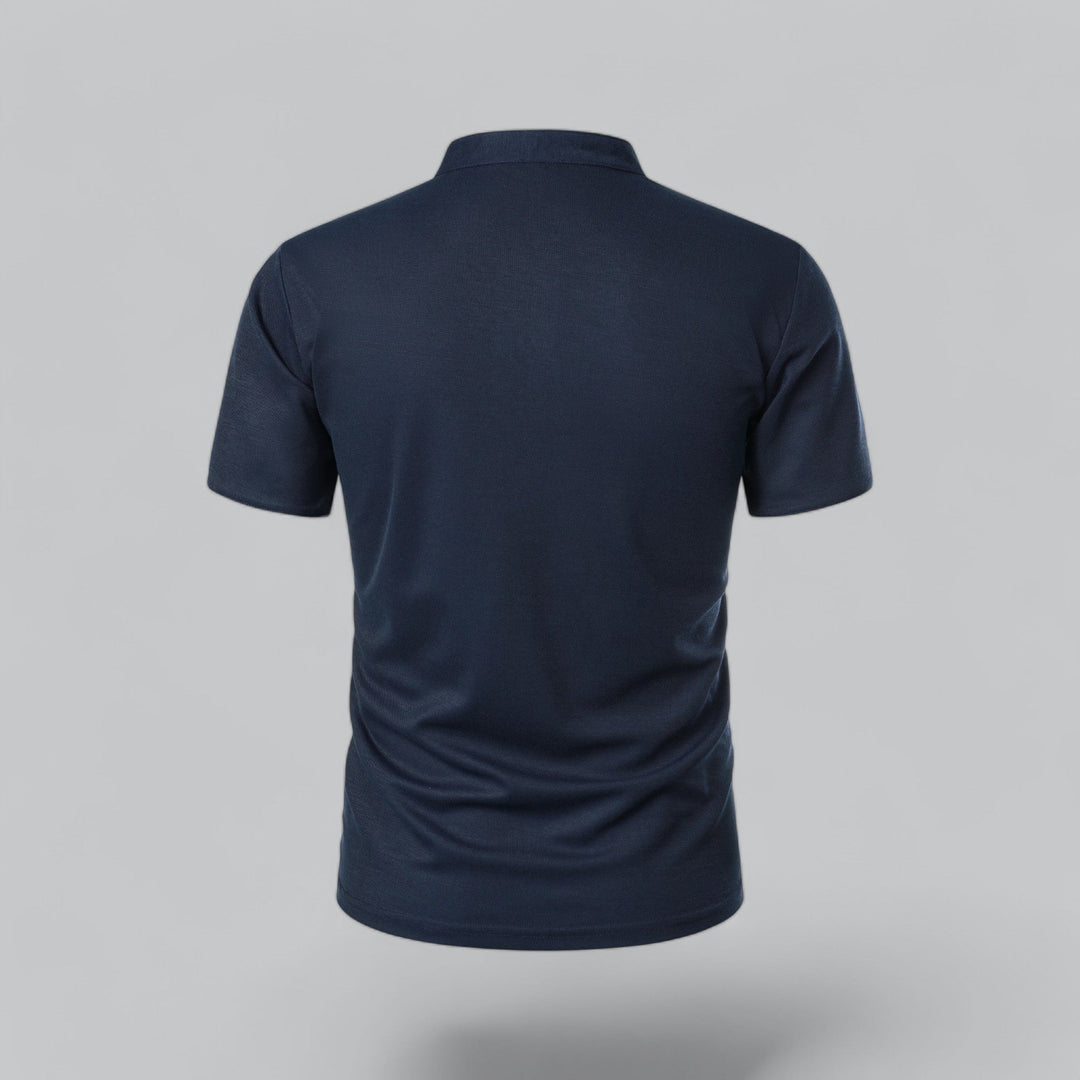 Herren Poloshirt ohne Kragen - Klassisch elegant