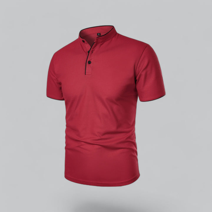 Herren Poloshirt ohne Kragen - Klassisch elegant