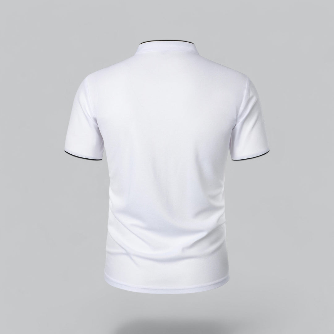 Herren Poloshirt ohne Kragen - Klassisch elegant
