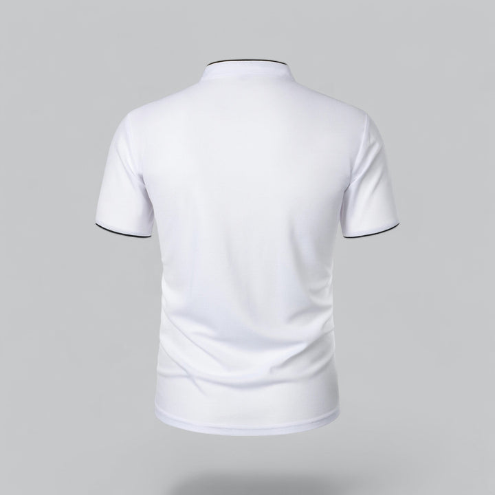 Herren Poloshirt ohne Kragen - Klassisch elegant