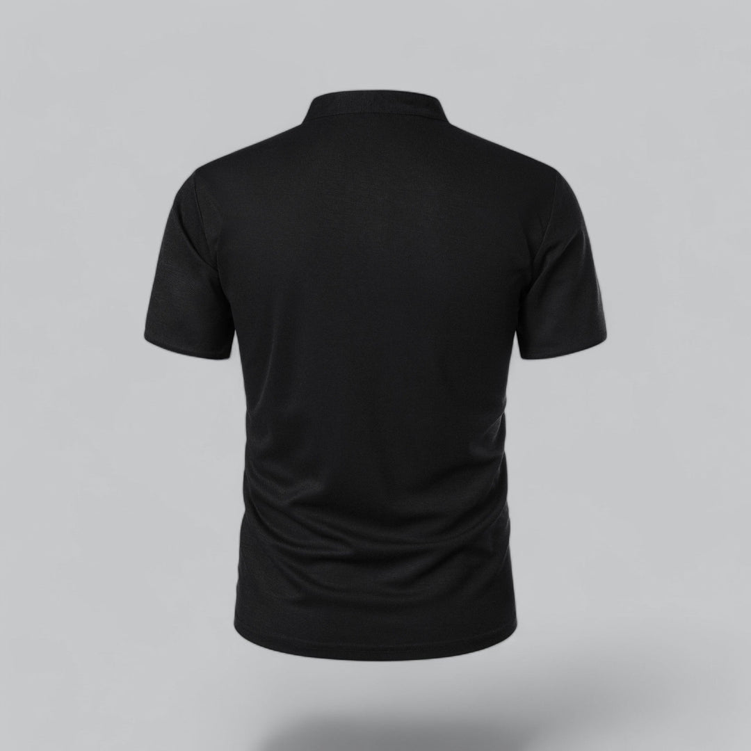 Herren Poloshirt ohne Kragen - Klassisch elegant