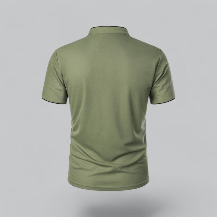 Herren Poloshirt ohne Kragen - Klassisch elegant