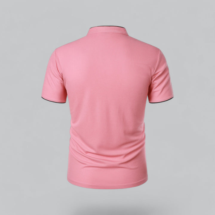 Herren Poloshirt ohne Kragen - Klassisch elegant