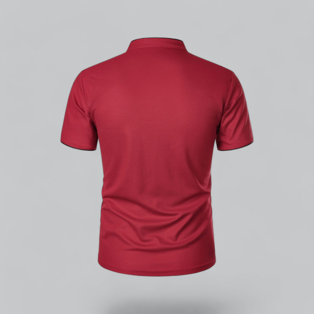 Herren Poloshirt ohne Kragen - Klassisch elegant