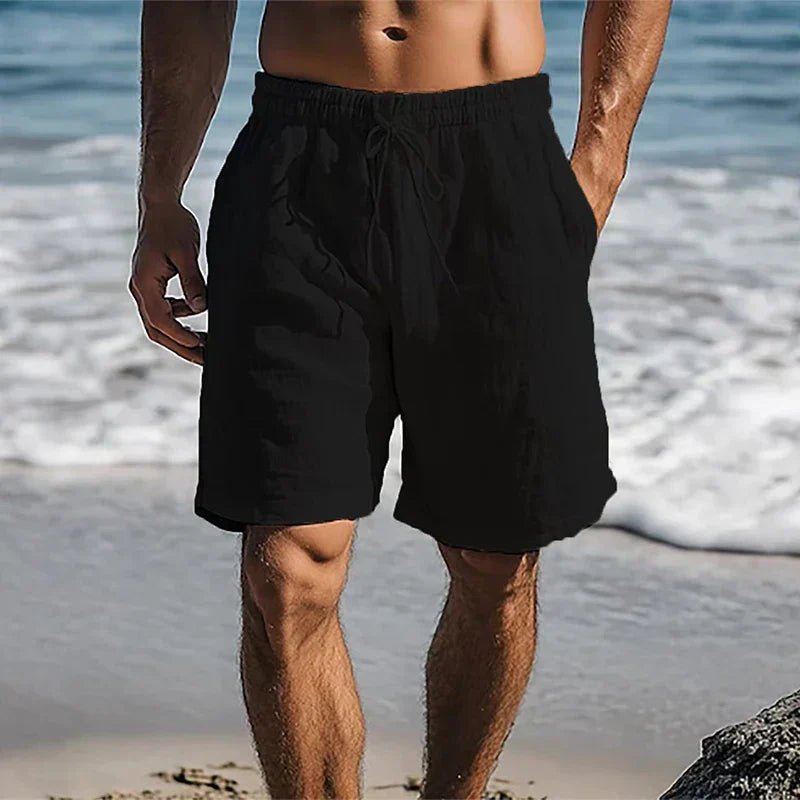 Herren Quick-Dry Badeshorts - Schnelltrocknend Strandshorts - Schwarz