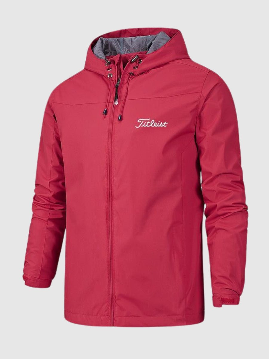 Herren Regenjacke wasserdicht - Atmungsaktiv und wetterfest - Rot