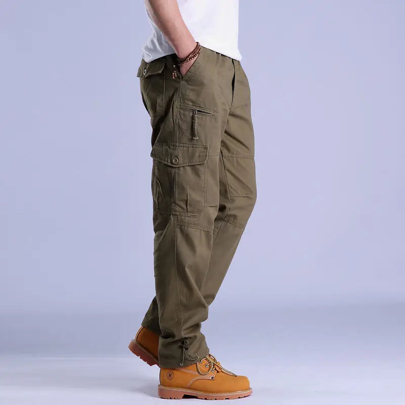 Herren Ripstop Cargo Hose - Robuste Arbeitshose mit Taschen - Armeerot